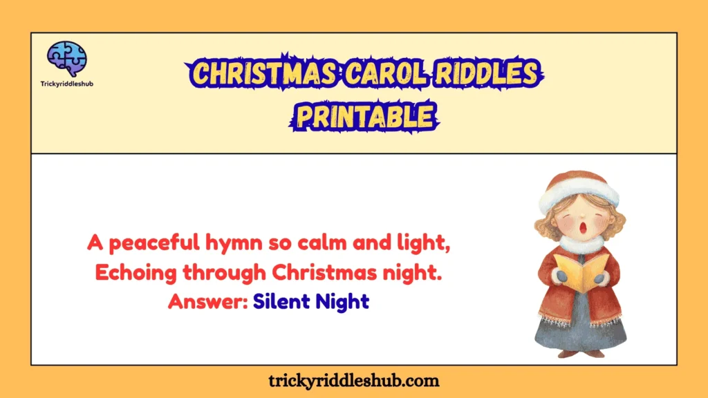 Christmas Carol Riddles Printable