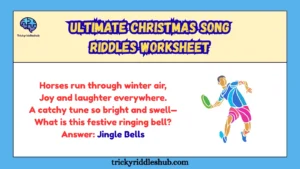 Ultimate christmas song riddles worksheet
